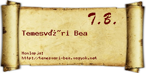 Temesvári Bea névjegykártya